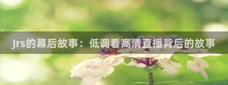 24直播网体育直播高清：Jrs的幕后故事：低调看高清直播背后的故事